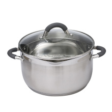 Pot à soupe en acier inoxydable avec couvercle en verre